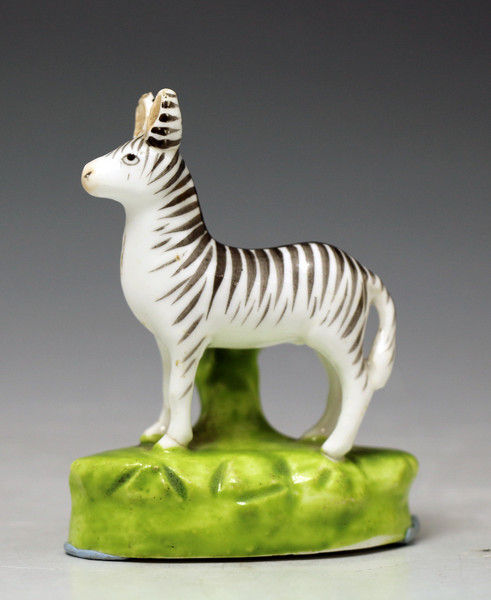 Staffordshire porcelain figure of a standing Zebra circa English 1840