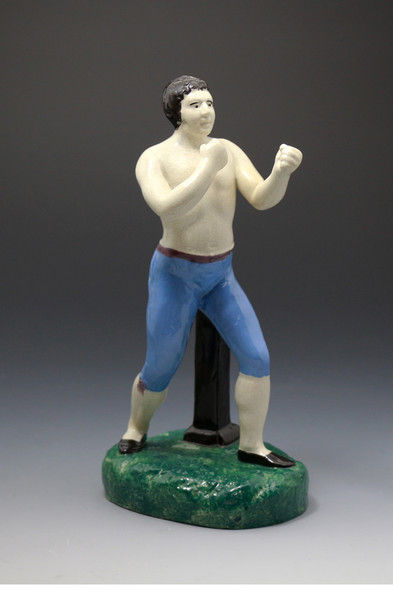 Antique Scottish pottery figure of Tom Cribb the English boxer early 19th century