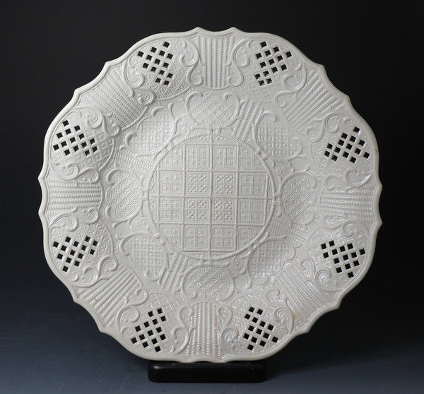 Antique Staffordshire pottery saltglaze dish 18th century circa 1770