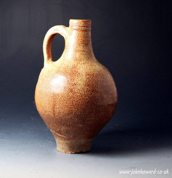 Antique English pottery bottle in stoneware Dwight Fulham London late 17thc