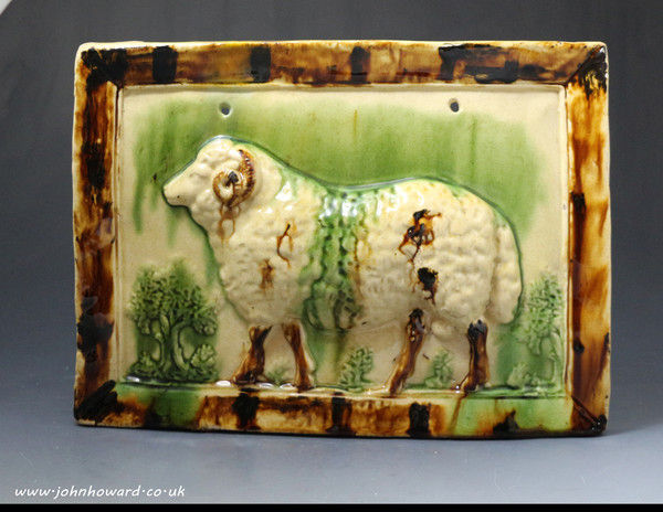 Antique English or Scottish pottery relief molded plaque circa 1820 period.