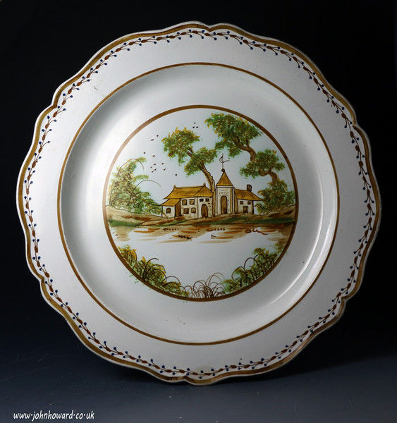 Antique English or Welsh pottery Prattware  charger antique period c1800