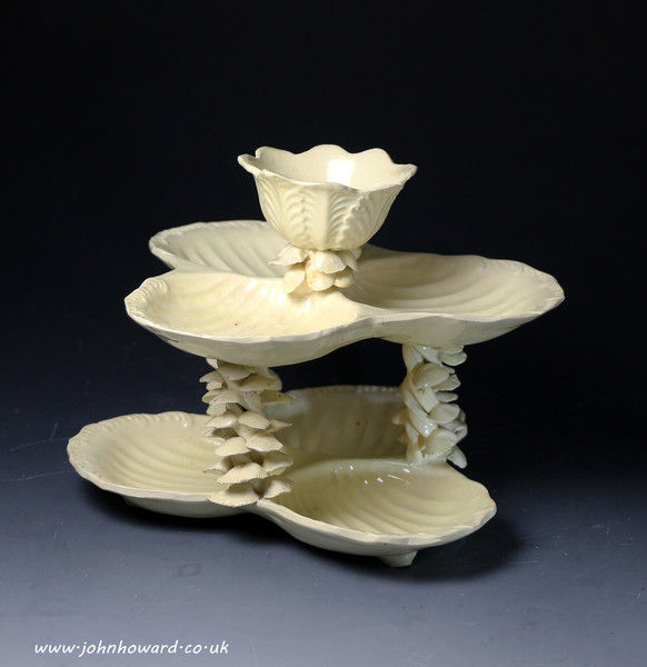 English creamware pottery epergne late 18th century, probably Leeds Pottery