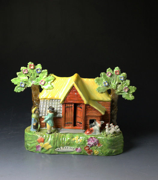 Antique Staffordshire pottery bocage pearlware  group of the famous 