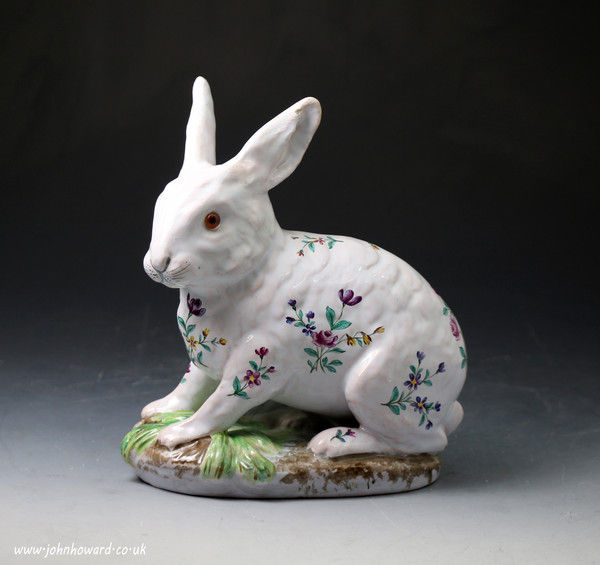 Emille Galle of Nancy pottery figure of a rabbit circa 1900 period.