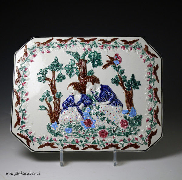 Antique British pottery relief moulded plaque early 19th century, Probably Scottish or North England