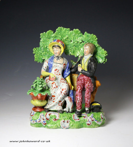 Staffordshire pottery pearlware figure group known as 