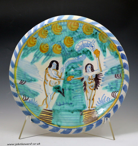 Early English Delftware blue dash charger 