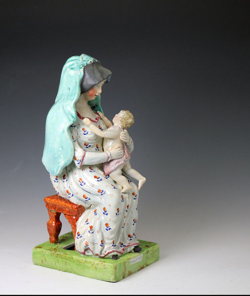 Antique Staffordshire pottery pearlware figure of 