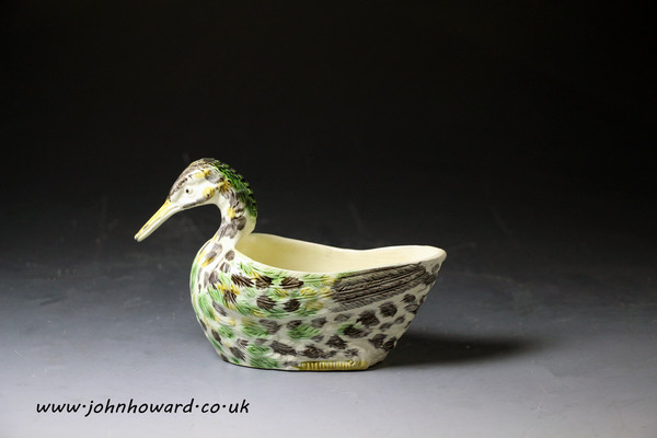 Staffordshire pottery duck sauceboat  , antique period late 18th century