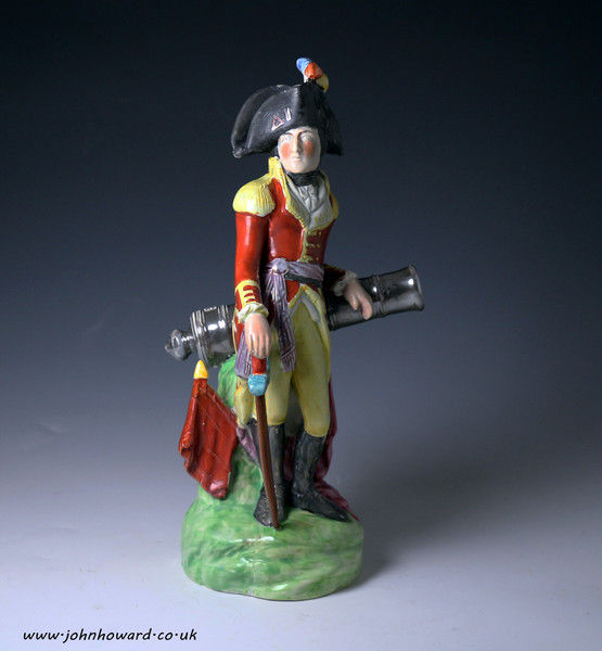 Antique Staffordshire pearlware figure Duke of Wellington circa 1815 period