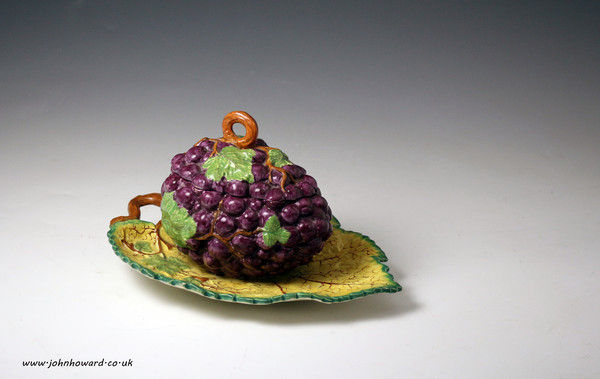 Staffordshire pottery grape and leaf tureen with cover circa 1800