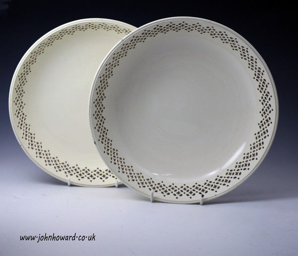 Antique English pottery creamware dishes late 18th century