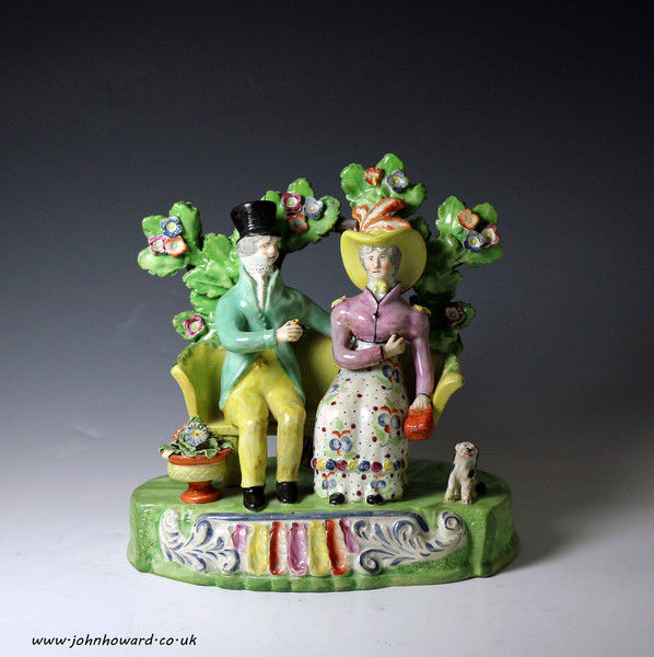 Antique Staffordshire pottery figure 