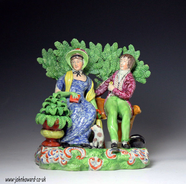 Staffordshire pottery pearlware figure group known as 