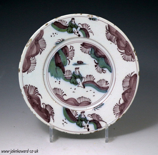 English delftware Ming inspired earthenware  plate circa 1675