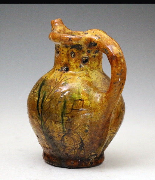  Donyatt Pottery puzzle jug, Somerset England named and dated 1865