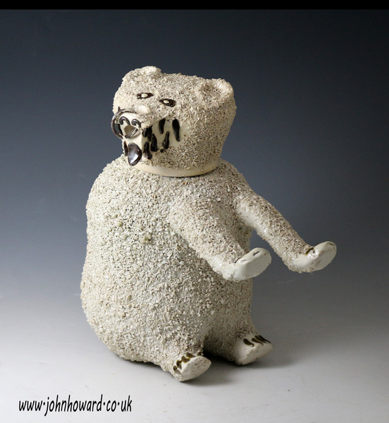 Staffordshire pottery stoneware model of a bear jug mid 18th century Engish.