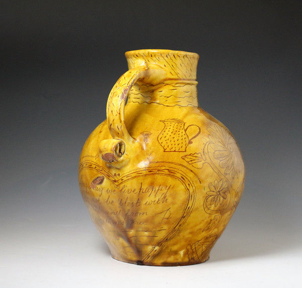 Devon Pottery Cider or Harvest Jug dated 1845 and named John Can