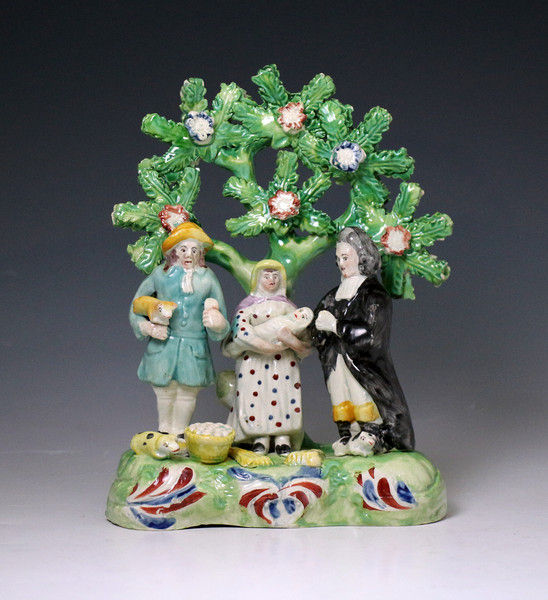 Rare antique Staffordshire pottery Tithe Group c1820 period England