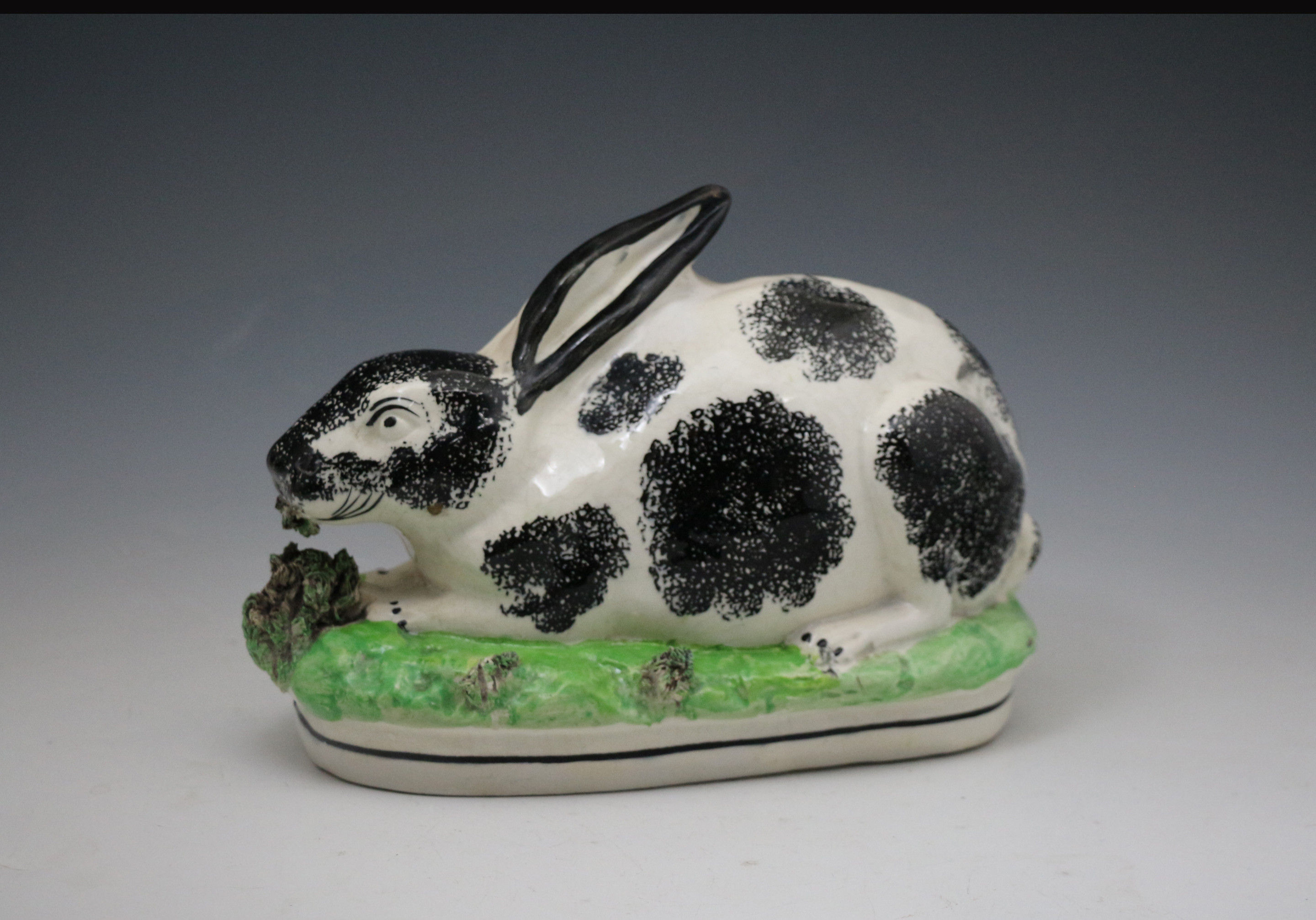 Large Antique Staffordshire pottery figure of  rabbit mid 19th century Victorian England