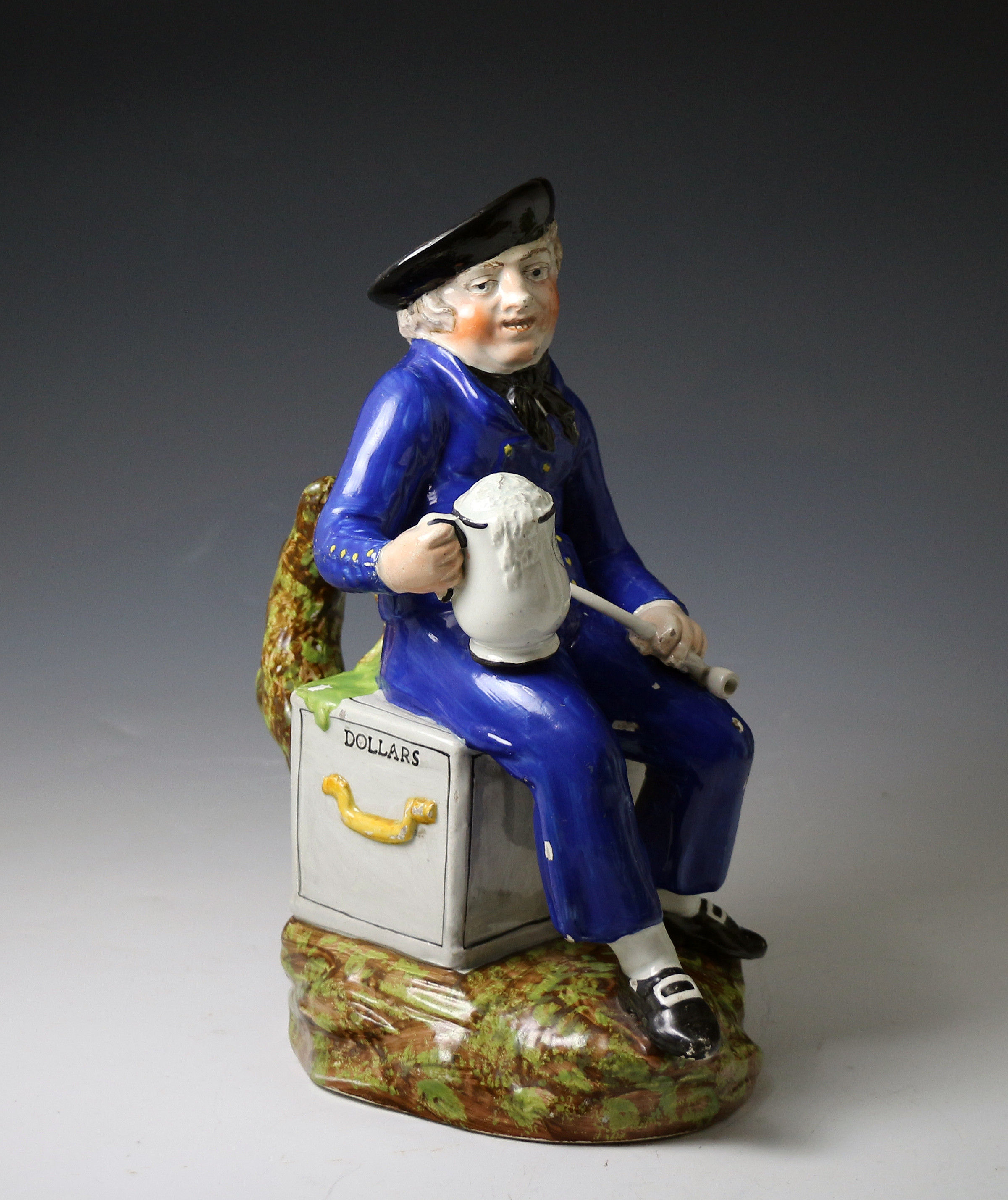 Staffordshire pottery American Sailor Toby Jug antique period early 19th century