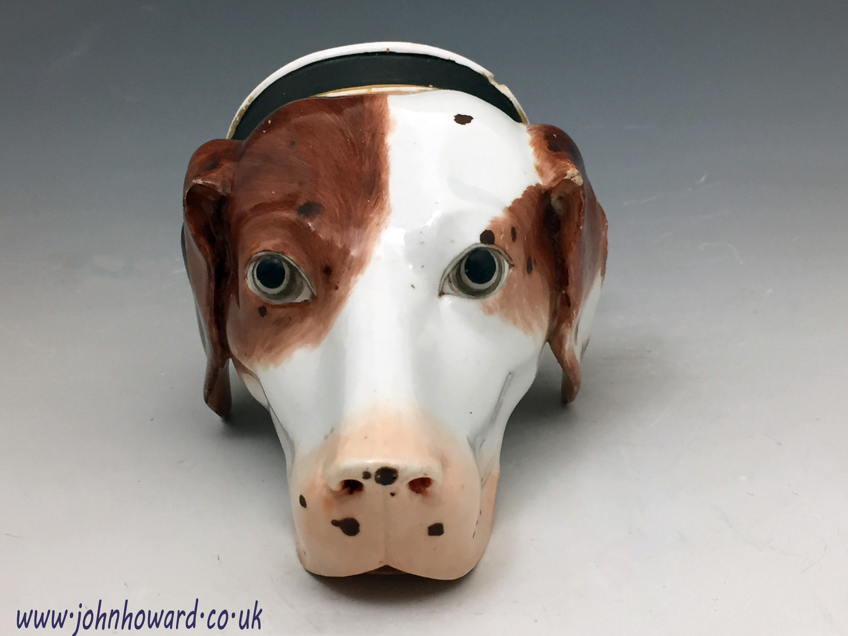 Hound Head Stirrup cup Derby Porcelain early 19th century English