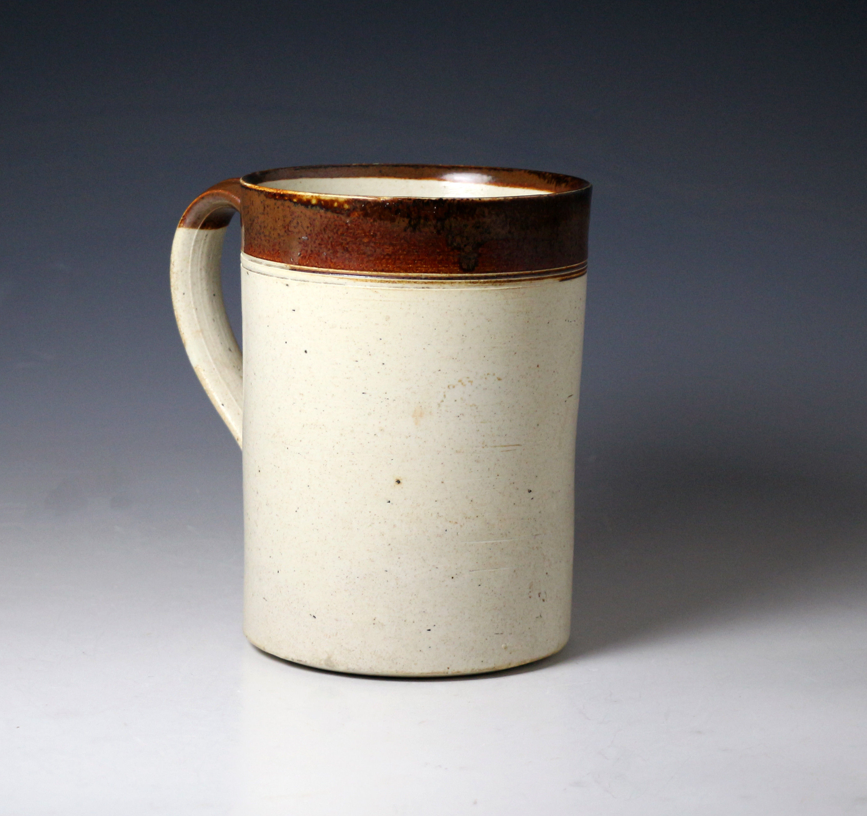 Antique English saltglaze tankard late 18th century
