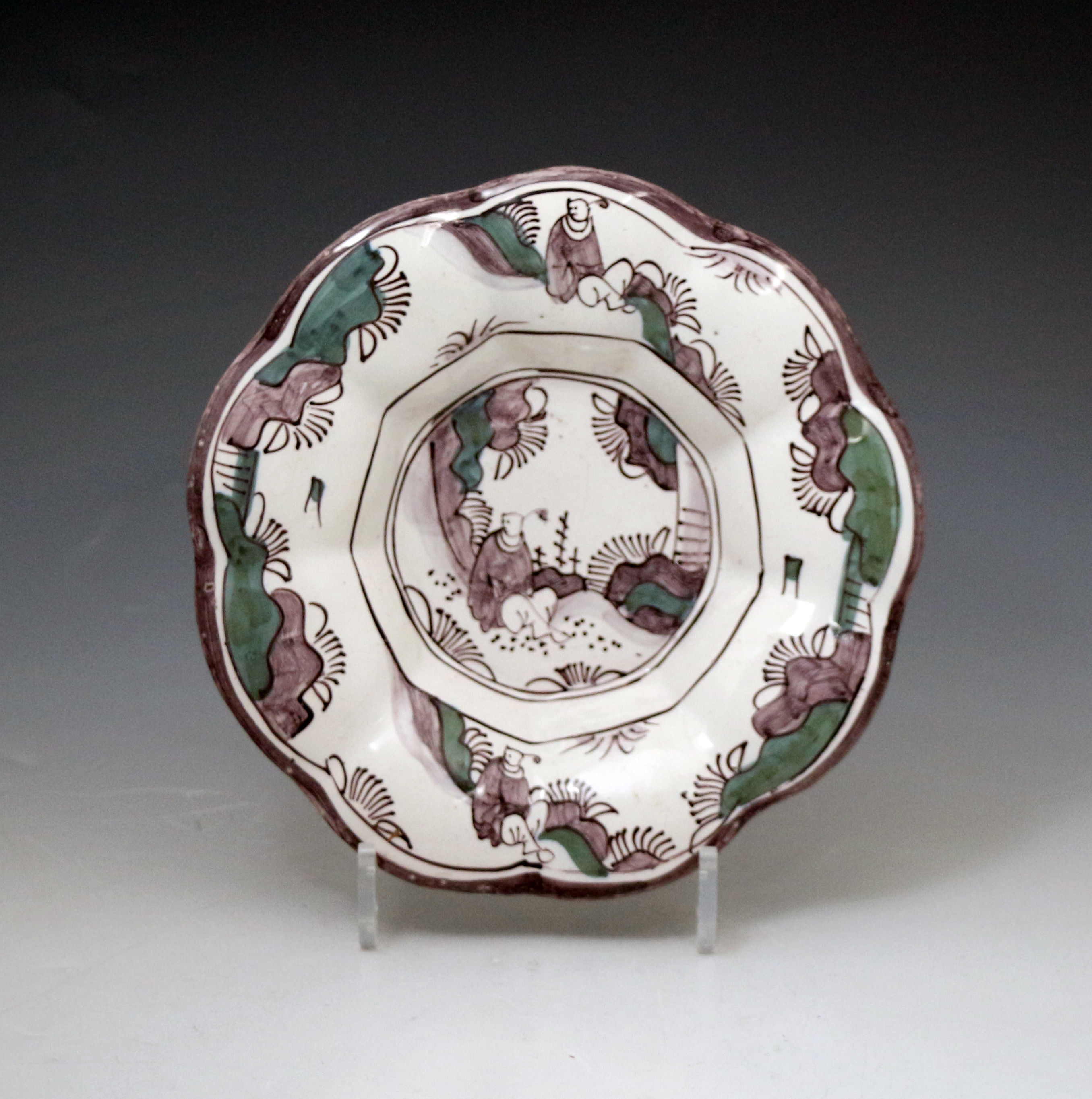 London Delftware lobed dish with Ming decoration late 17th century England