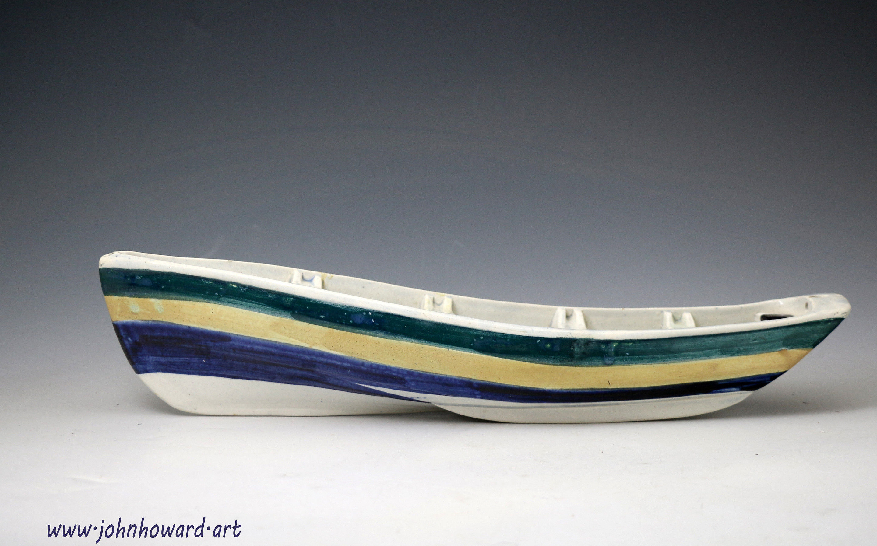 Antique English pottery of a Cobble boat circa 1835 