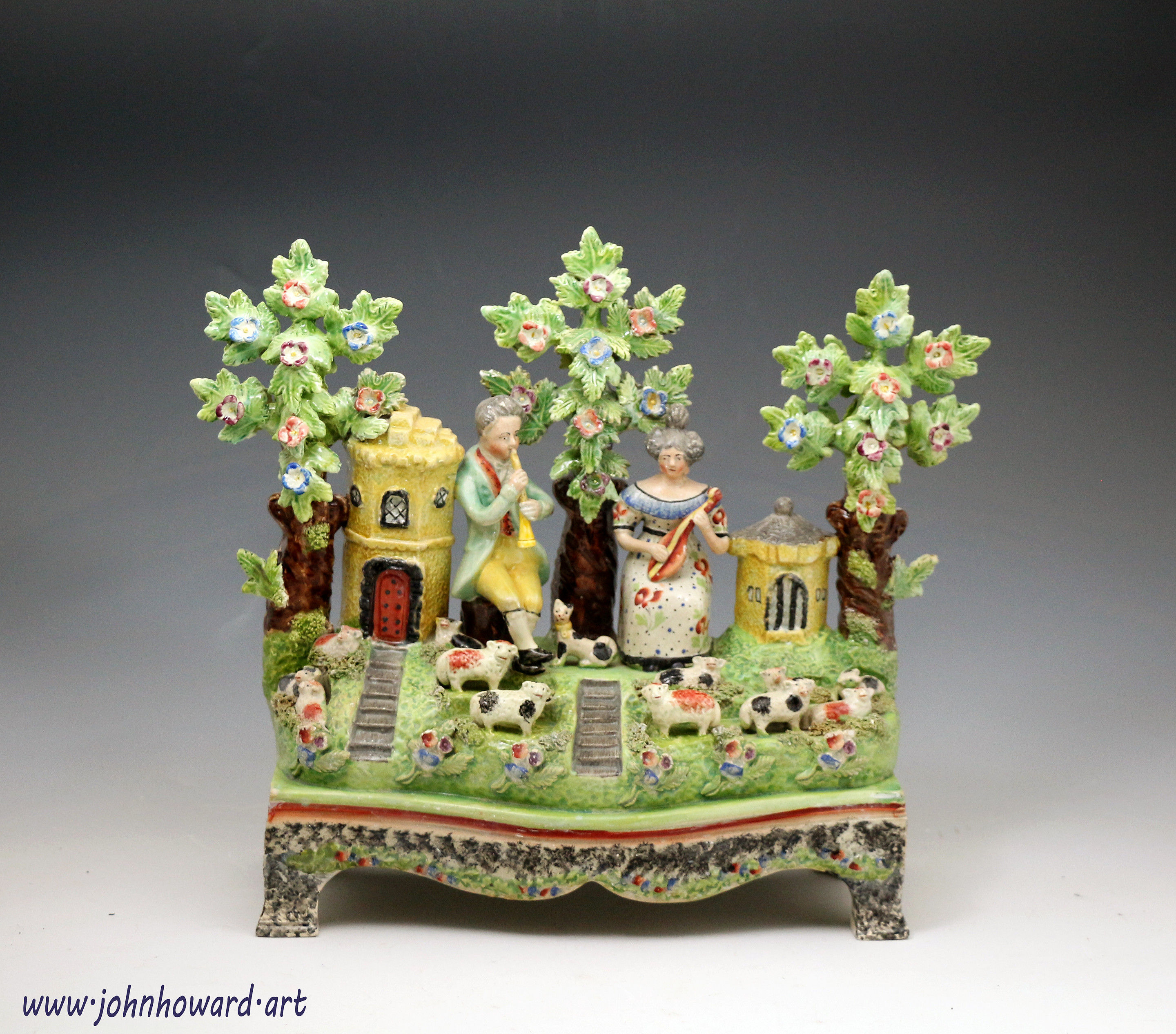 Antique Staffordshire pottery table base 