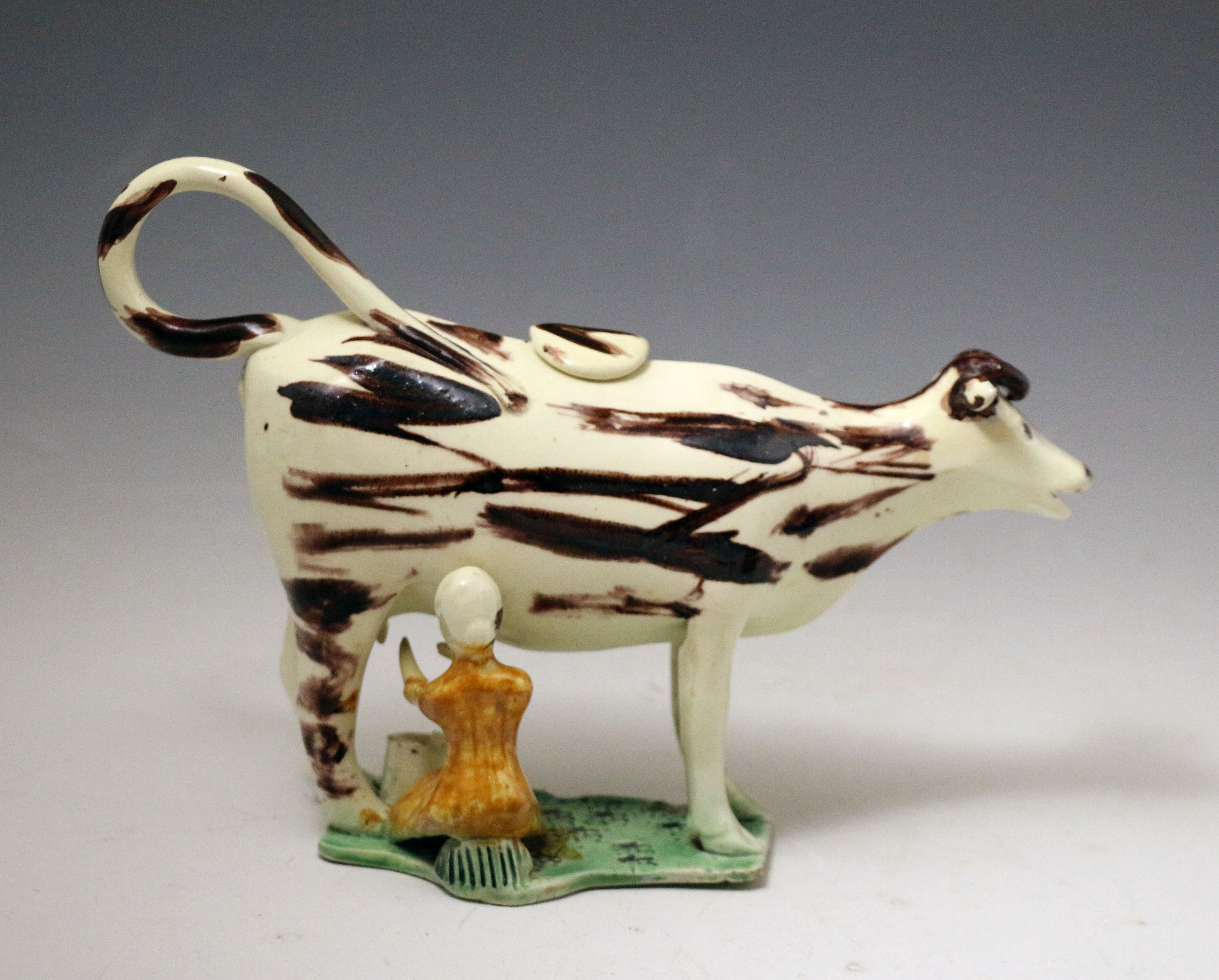Cow creamware Pratt ware pottery late 18th century England