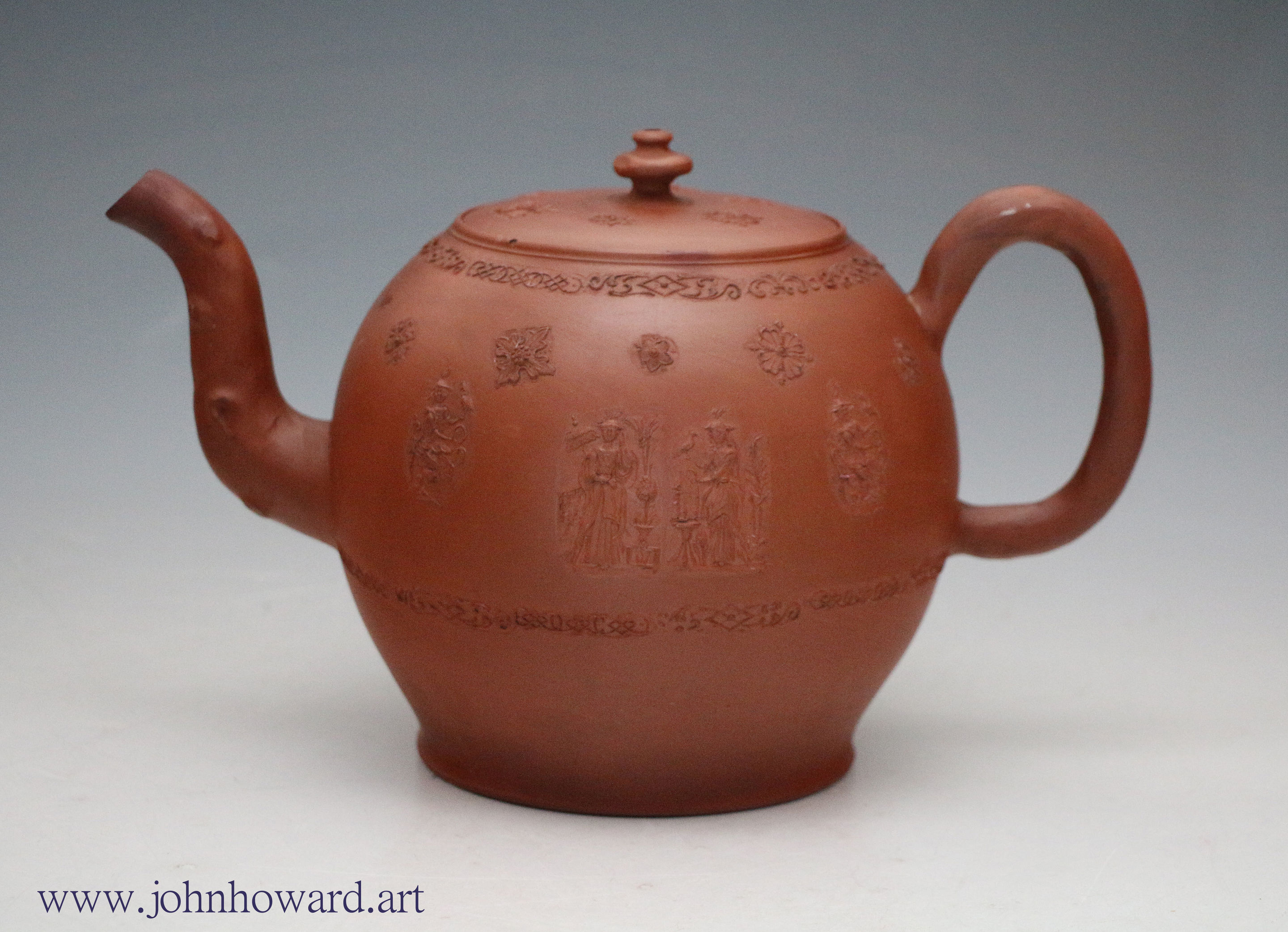 Antique redware Staffordshire pottery  punch pot circa 1760 period