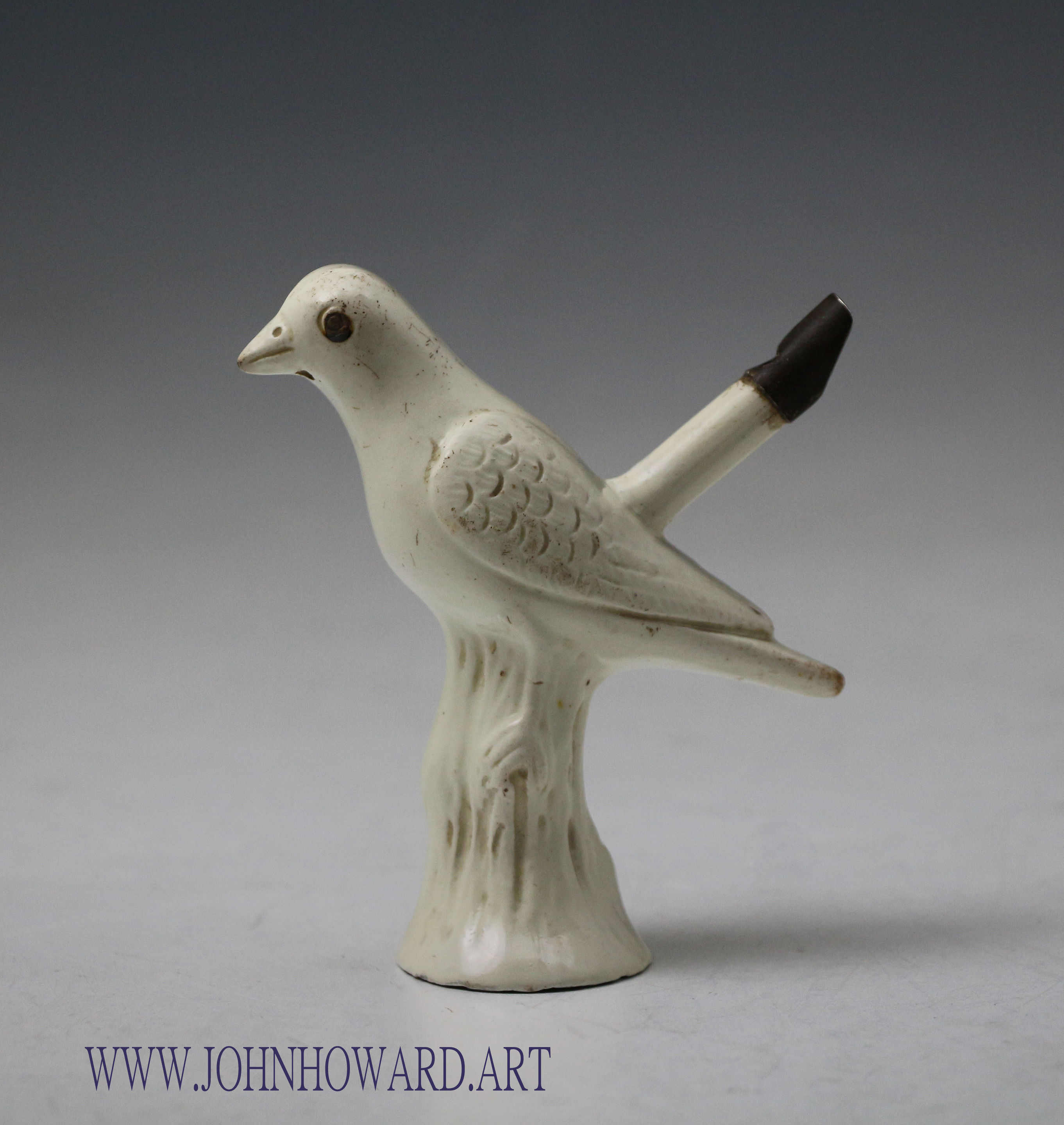 English creamware pottery bird whistle antique period circa 1770
