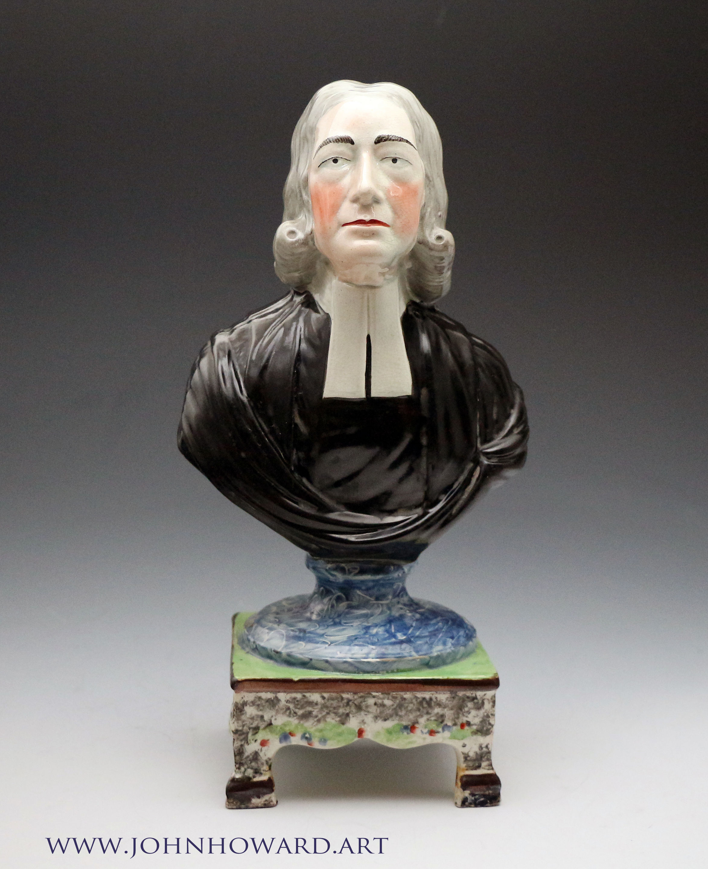 John Wesley Table base bust 