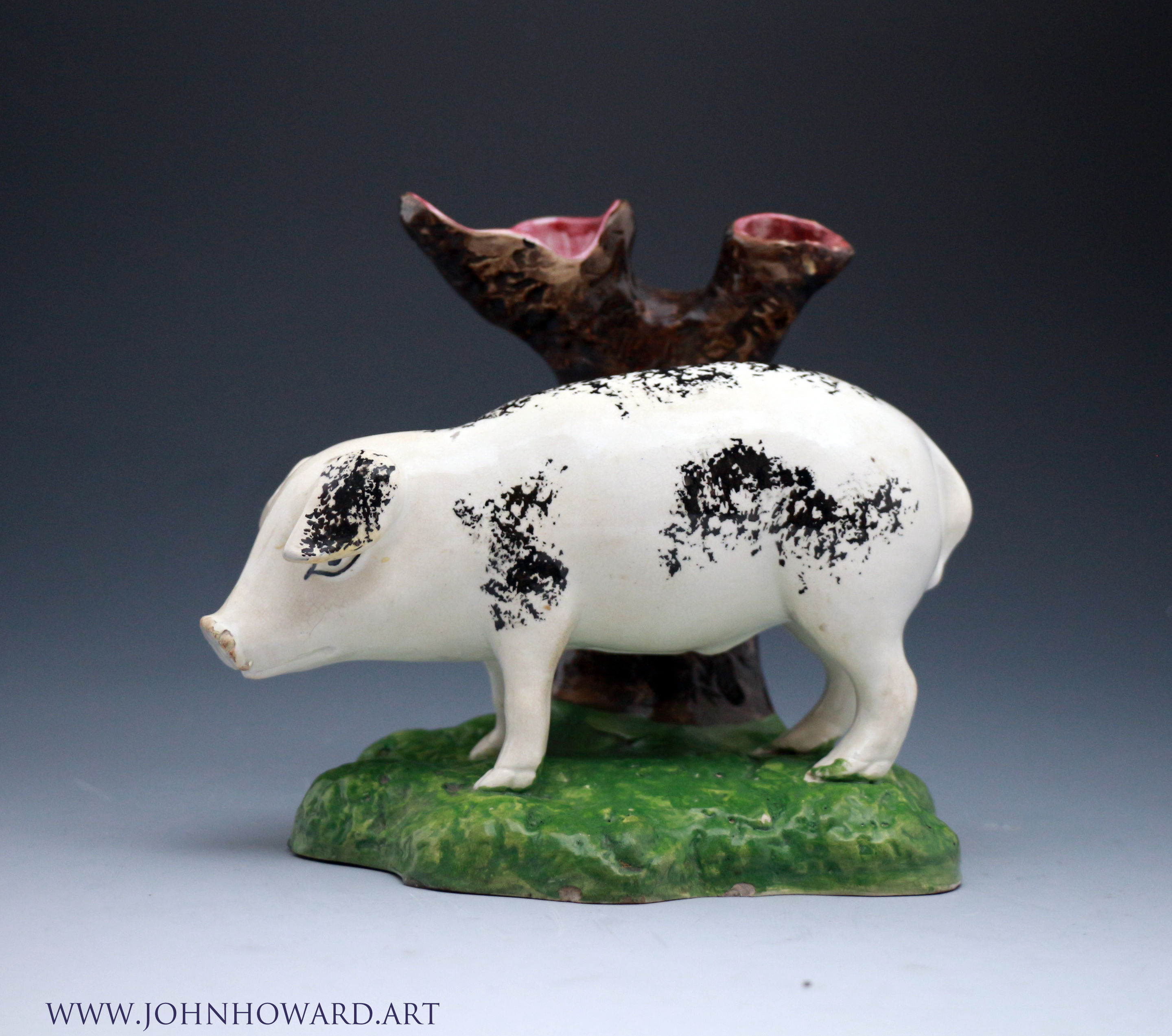 Antique pottery figure of a pig Portobello Pottery Scotland early 19th century