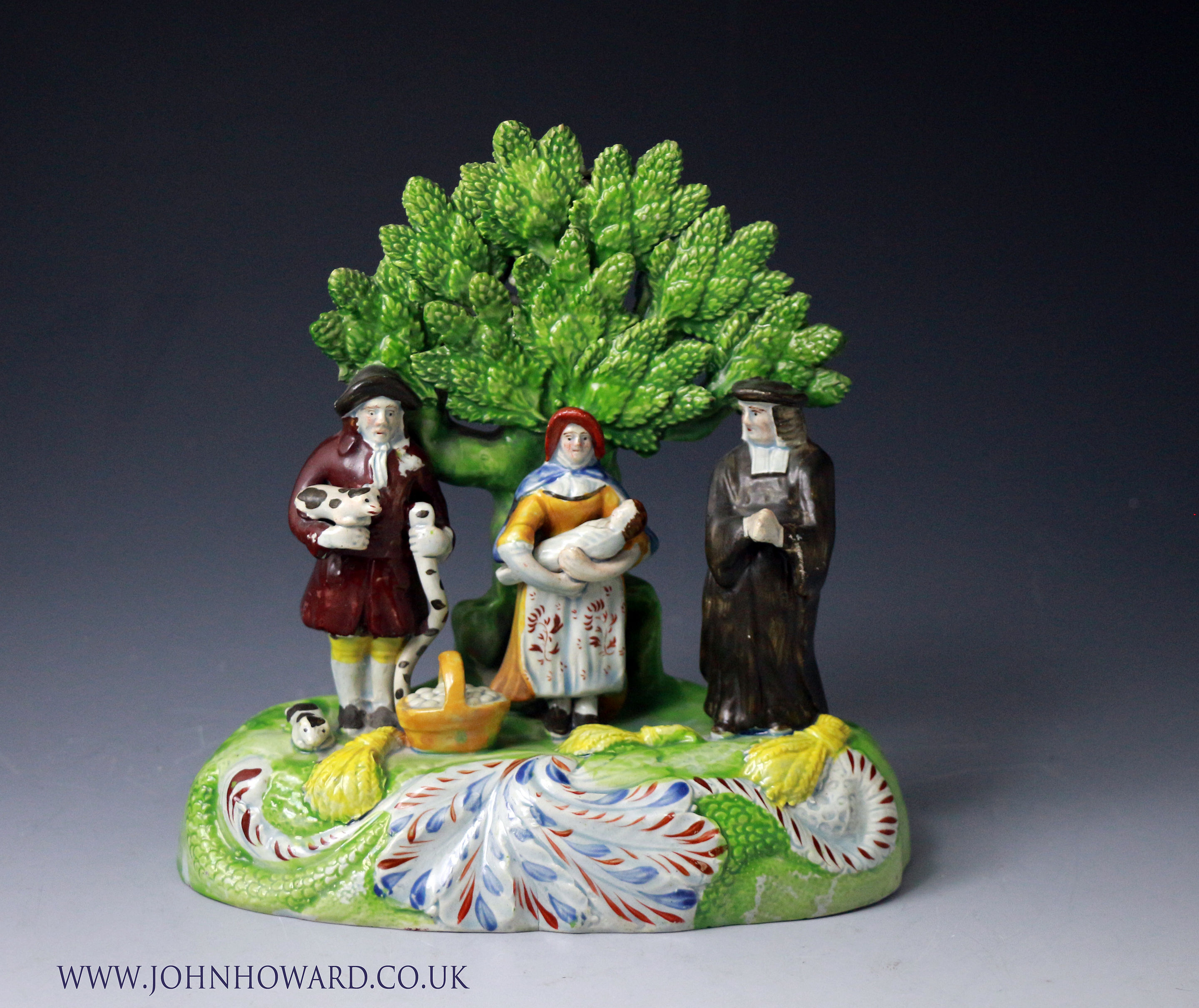 Antique Staffordshire figure group 