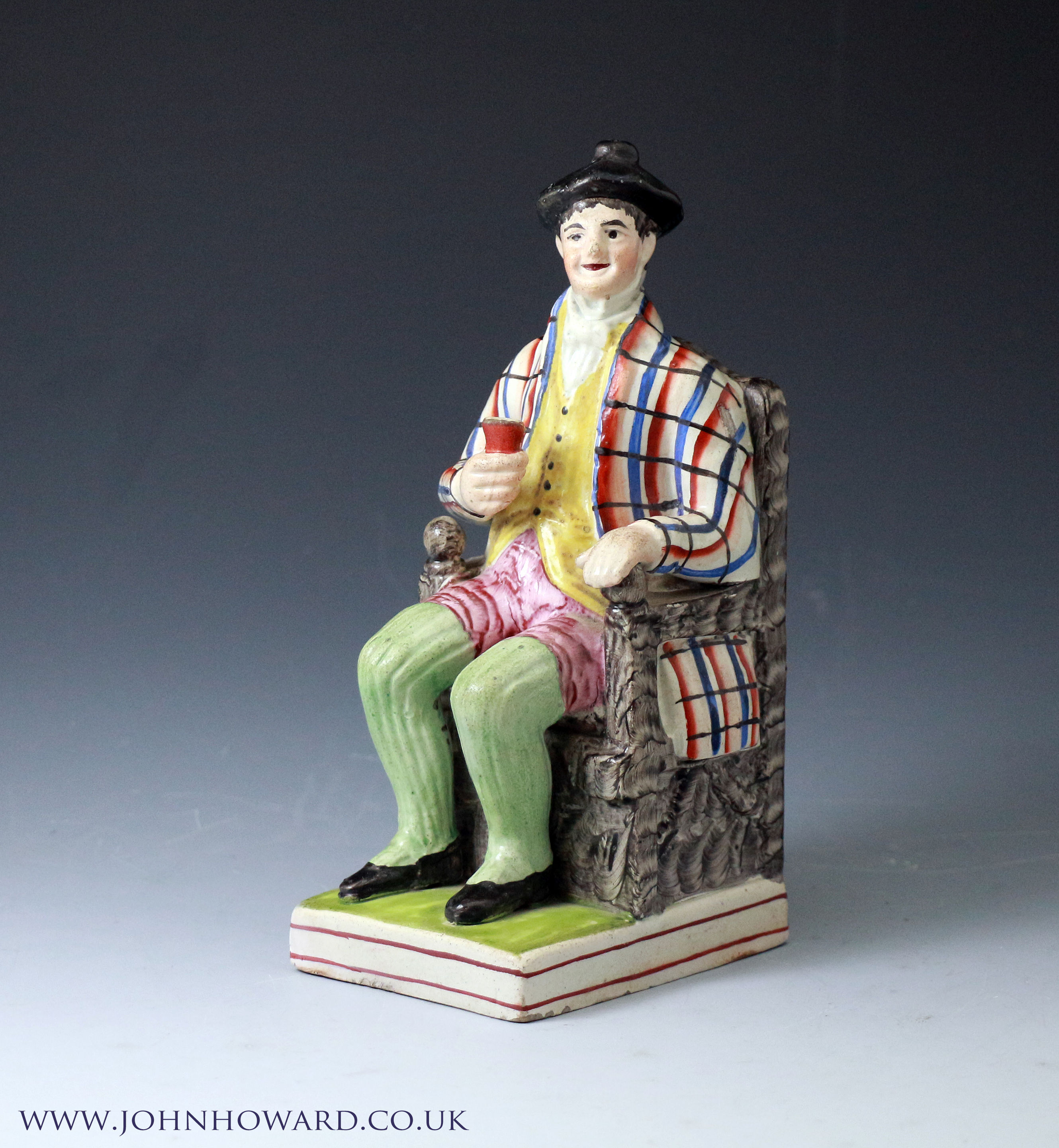 Antique Staffordshire pottery figure group 
