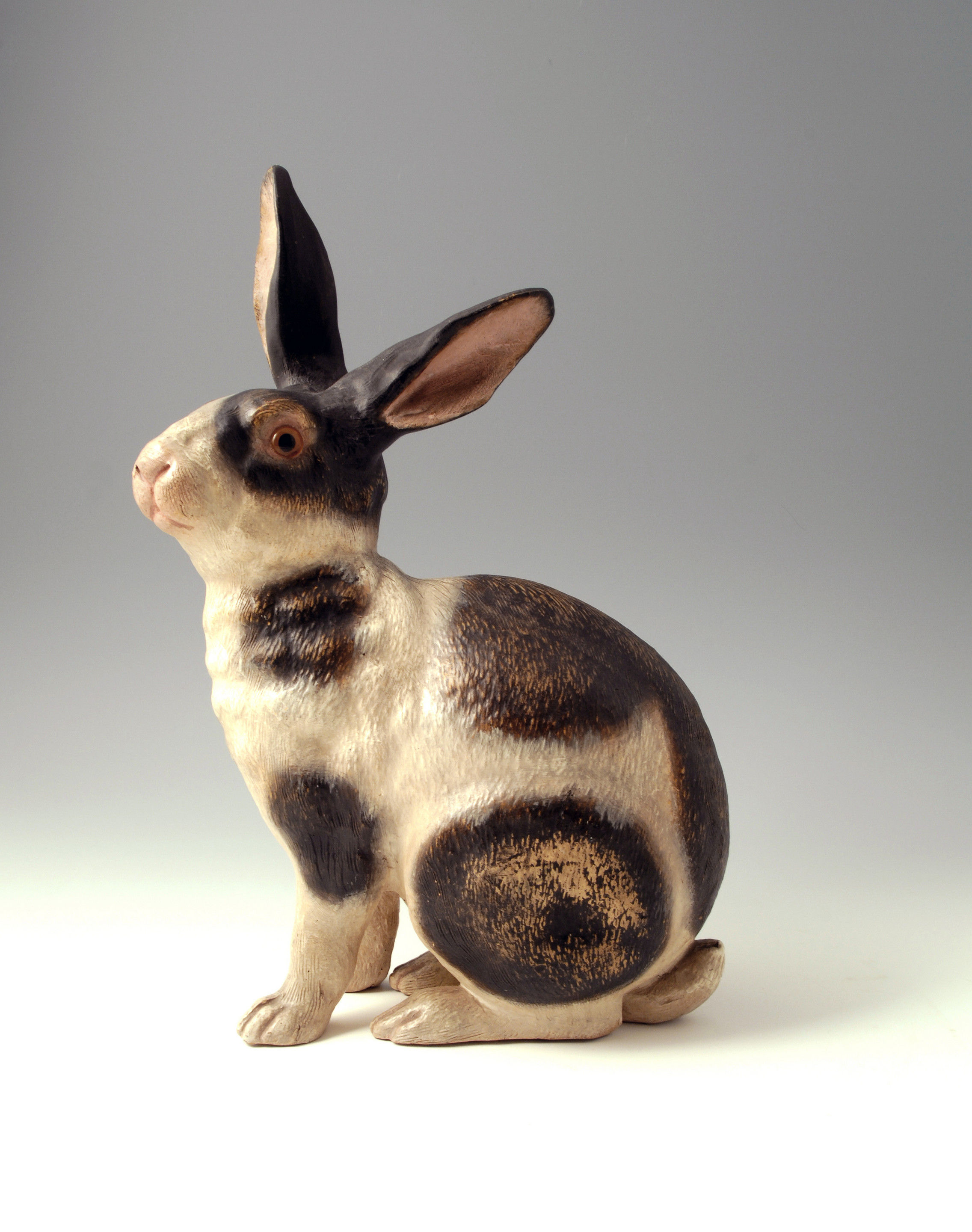 Teracotta figure of a rabbit probably Goldscheider Wien Austria late 19th century