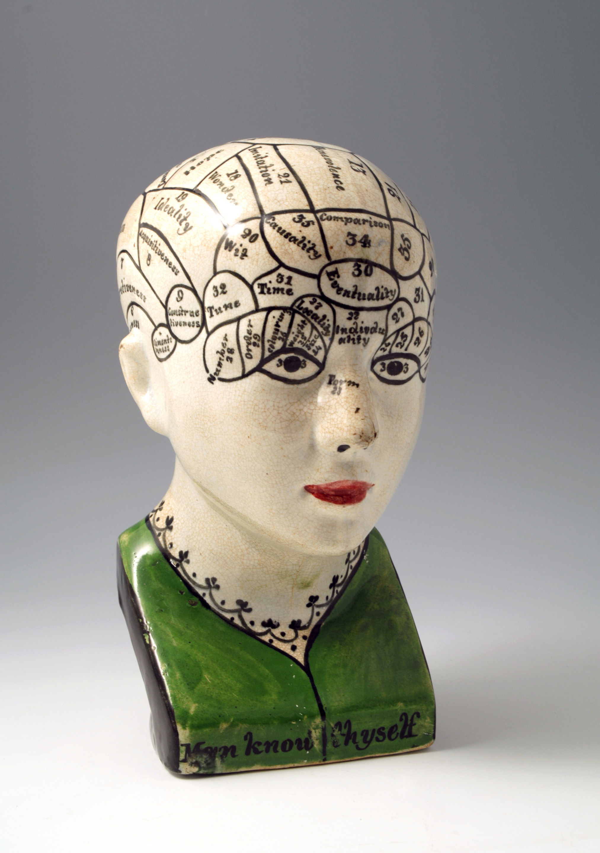 PHRENOLOGY HEAD EARLY POTTERY EXAMPLE FROM C1820