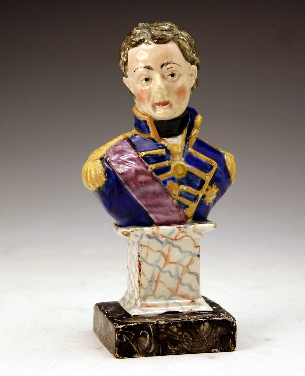 Staffordshire pottery figure bust of NELSON c1820
