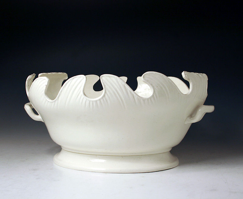 Antique period creamware pottery monteith Castleford Yorkshire 18th century