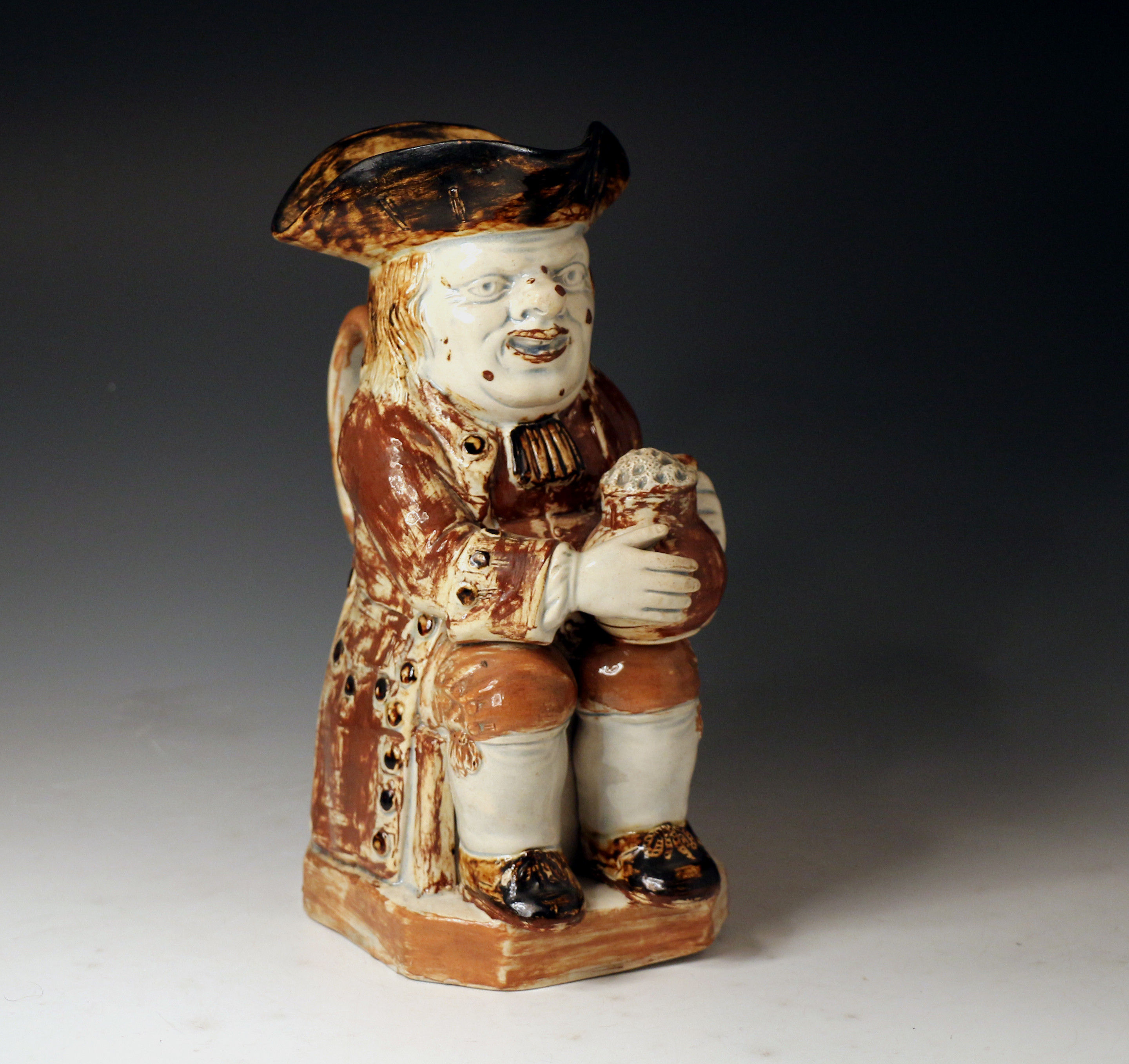 ANTIQUE ENGLISH POTTERY TOBY JUG C1800