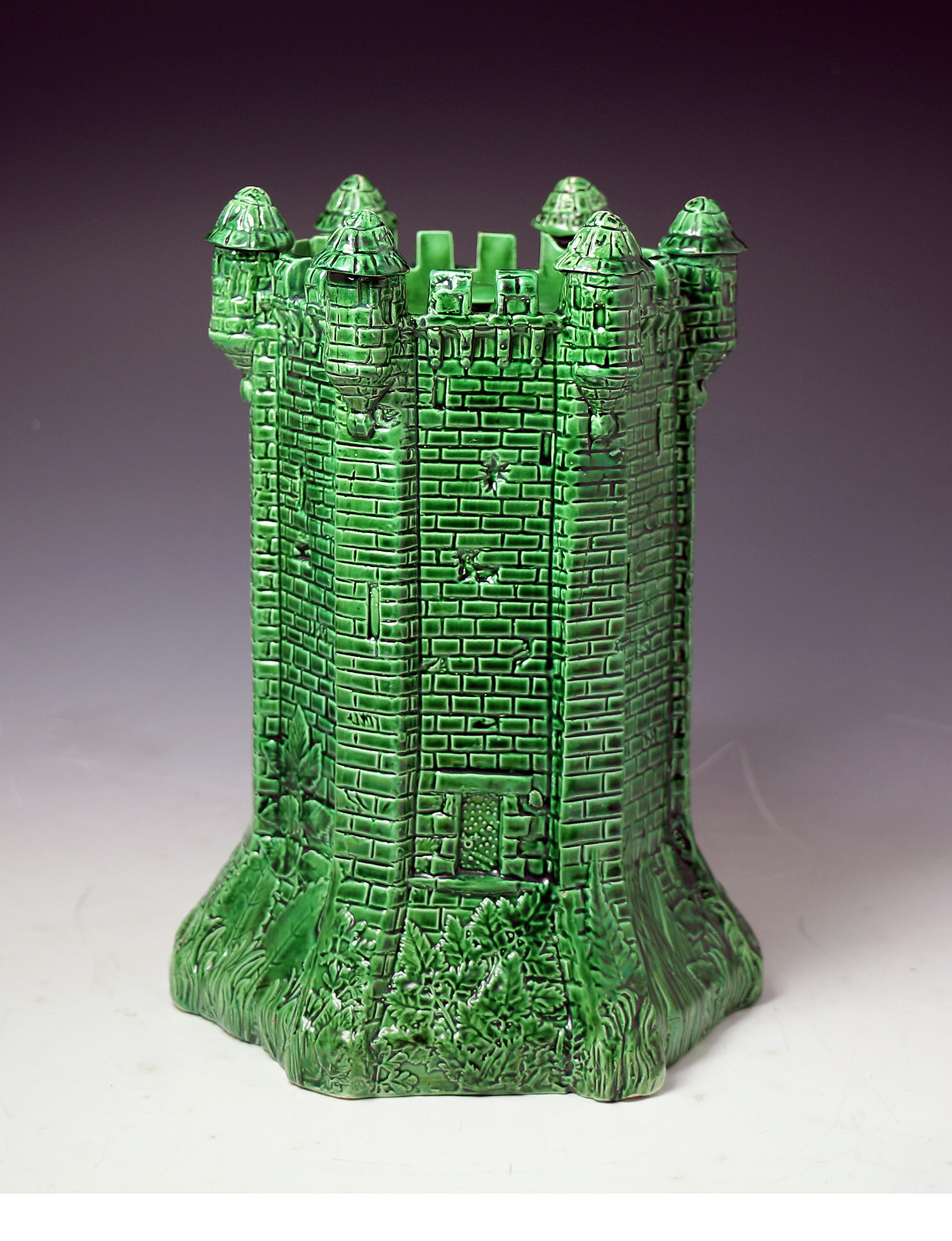 Antique English pottery green glaze Jar and cover, Brameld Pottery Yorkshire c1820