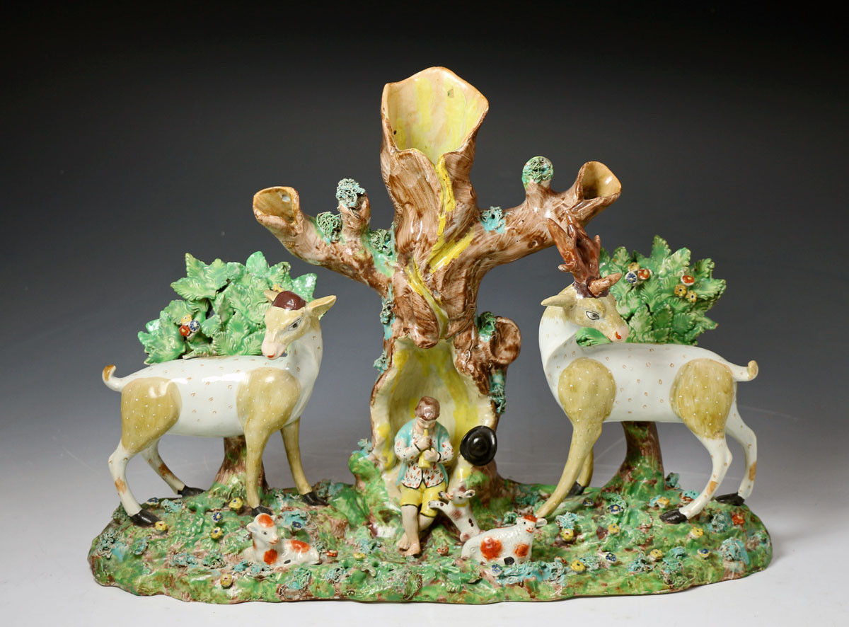 Antique Staffordshire pottery figure group large scale. circa 1820