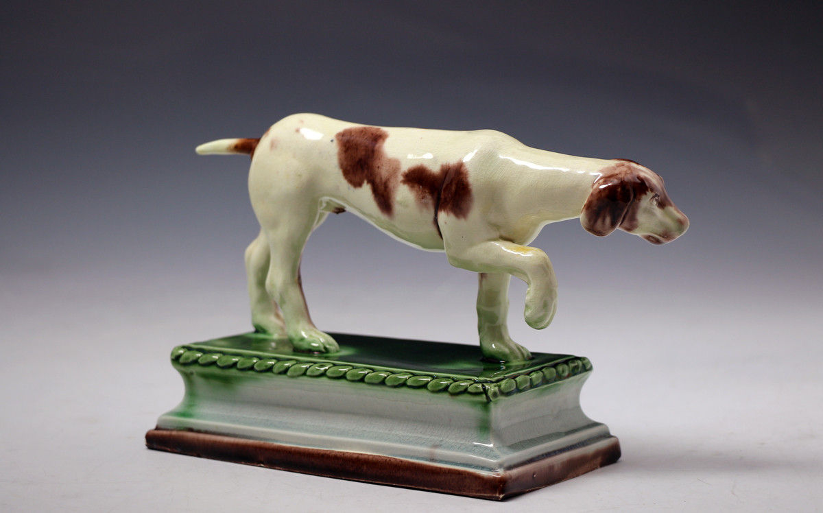 Ralph Wood Staffordshire Pottery figure of a hound on base 18th century period