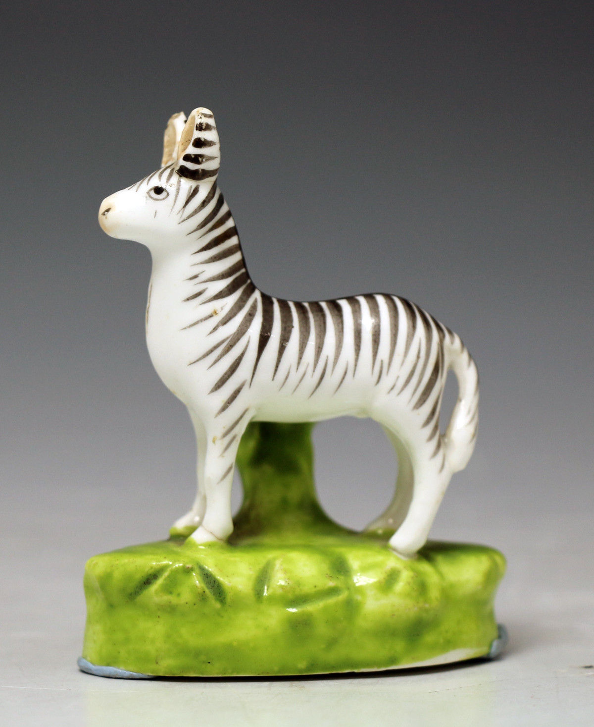 Staffordshire porcelain figure of a standing Zebra circa English 1840
