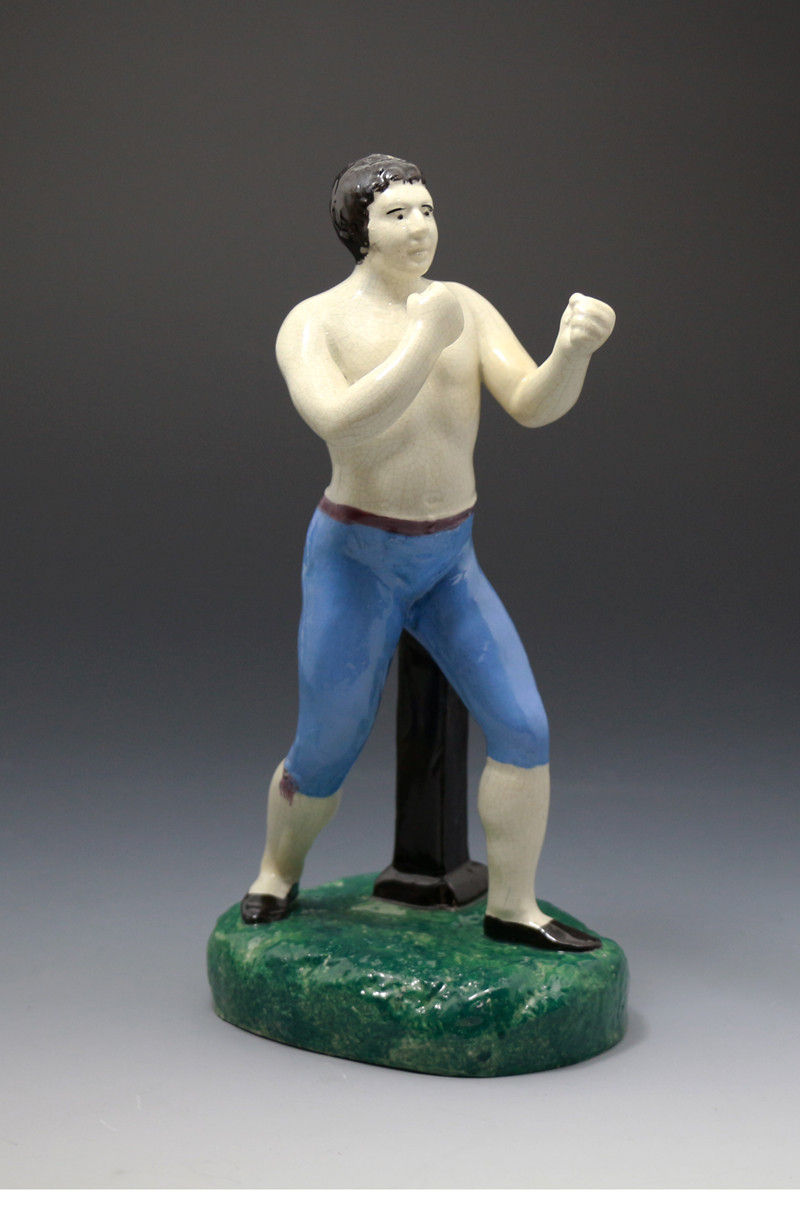 Antique Scottish pottery figure of Tom Cribb the English boxer early 19th century