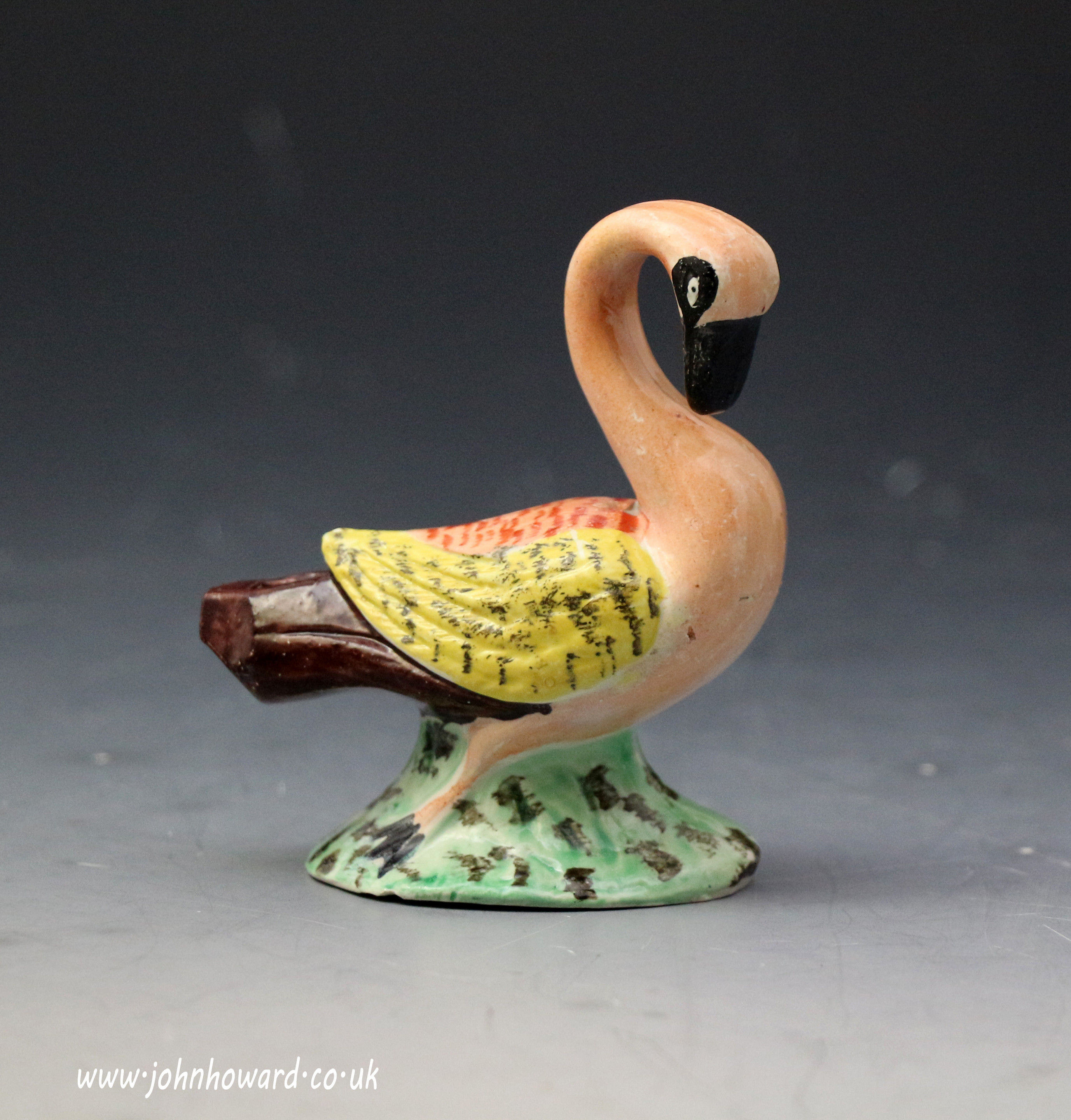Antique Staffordshire pottery figure of a swan pearlware glaze c1820