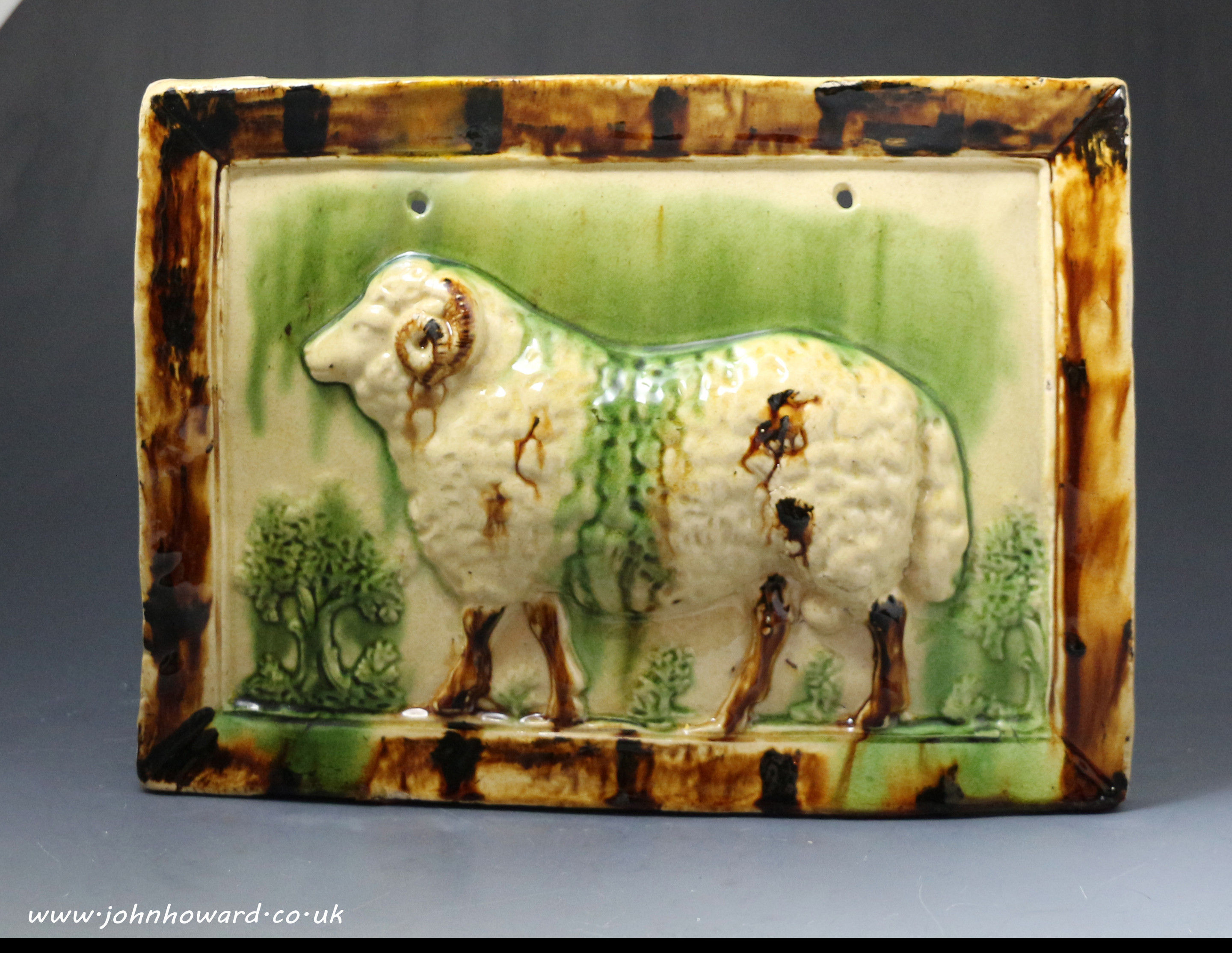 Antique English or Scottish pottery relief molded plaque circa 1820 period.